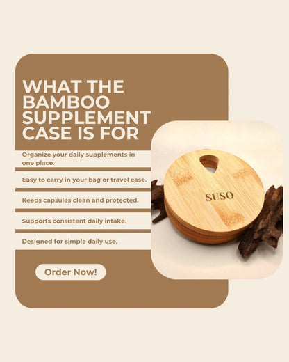 Bamboo supplement case